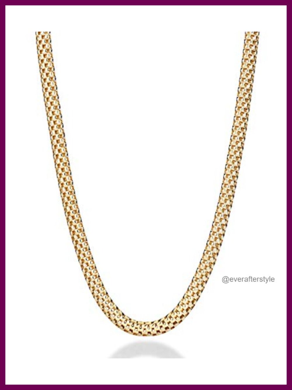 18K Gold Plated 925 Sterling Silver Italian 4mm Mesh Link Chain Necklace